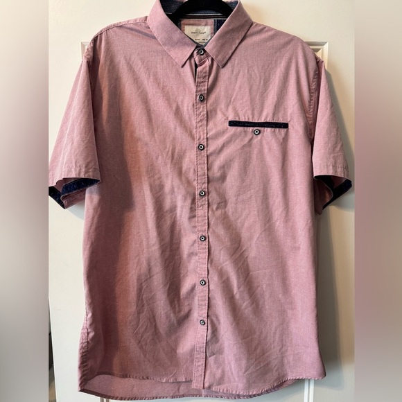 Craft & Flow Light Red Button Up Short Sleeve Shirt Men's Size XL - Picture 1 of 9